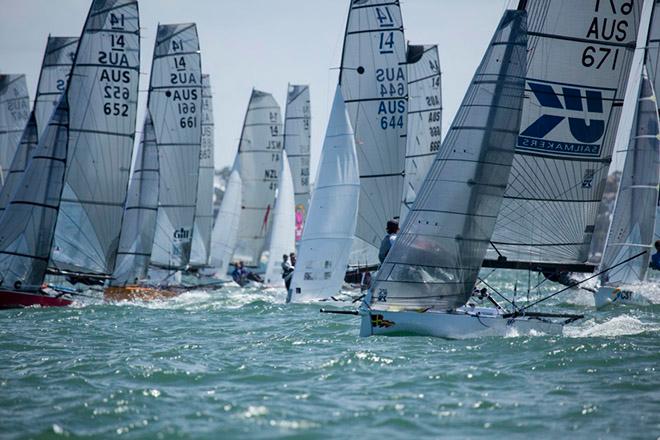 Fleet start with Anthony Anderson closest to camera in a Stealth © Andrew Gough